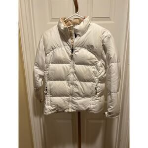 The North Face Cream Nuptse Puffer 600, Girls Large
